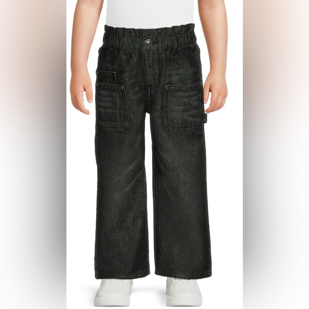 🔴 3/$12 Wonder Nation Girls Black Denim Jeans!‎ NWT! Size 3t.